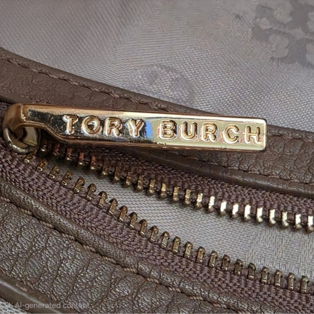 Tory Burch Gold and Brown Tote Bag - Picture 5 of 13